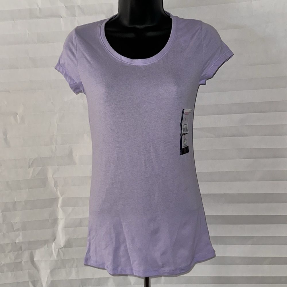 No Boundaries Women’s XS Tee – Lavender Short Sleeve Shirt – Casual Top